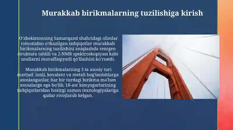 Kompleks birikmalarning tuzilishi kompleks birikmalarning tuzilishi 4