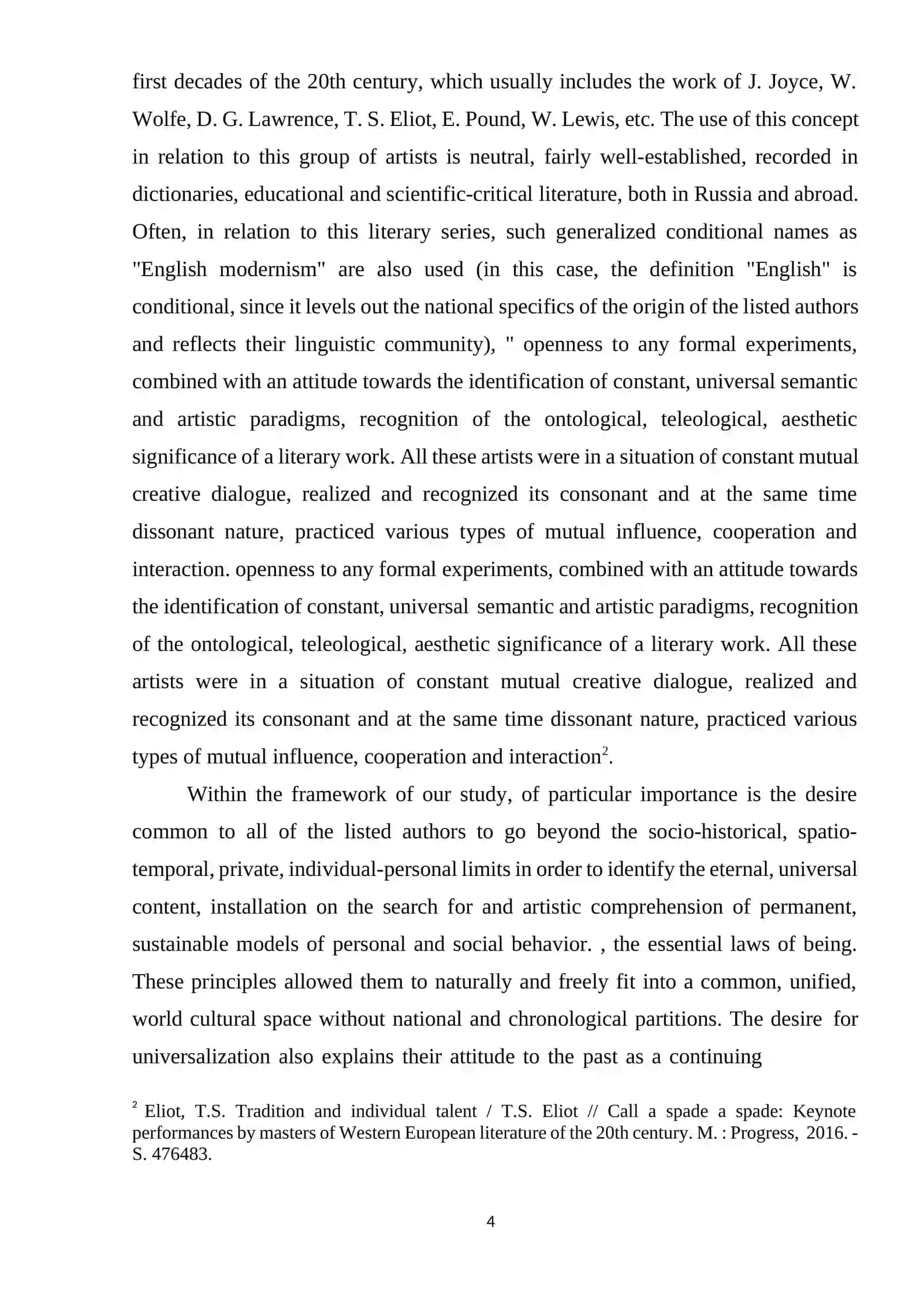 THOMAS STEARNS ELIOT'S WORK TO THE CONTEMPORARY UZBEK LITERATURE 4