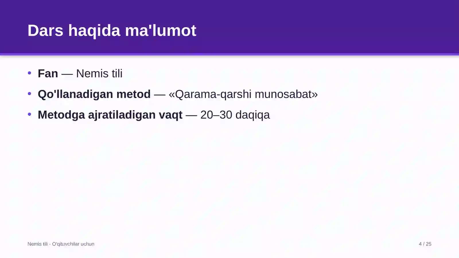 nemis tili darslarida qarama qarshi munosabat metodidan foydalanish 7789 4
