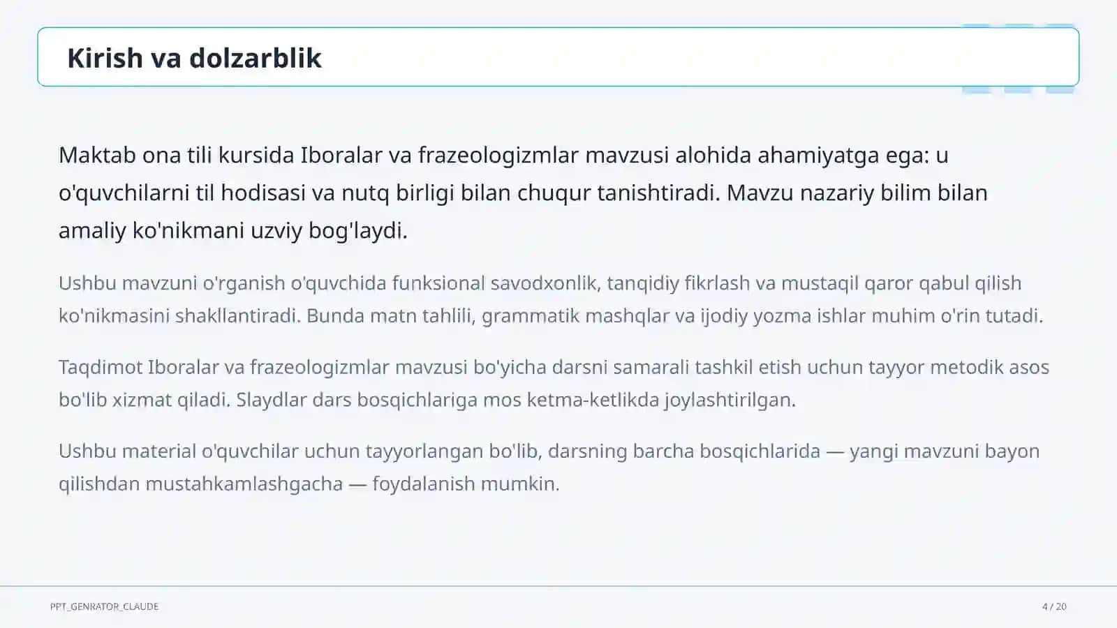 Iboralar va frazeologizmlar (5-sinf) 4