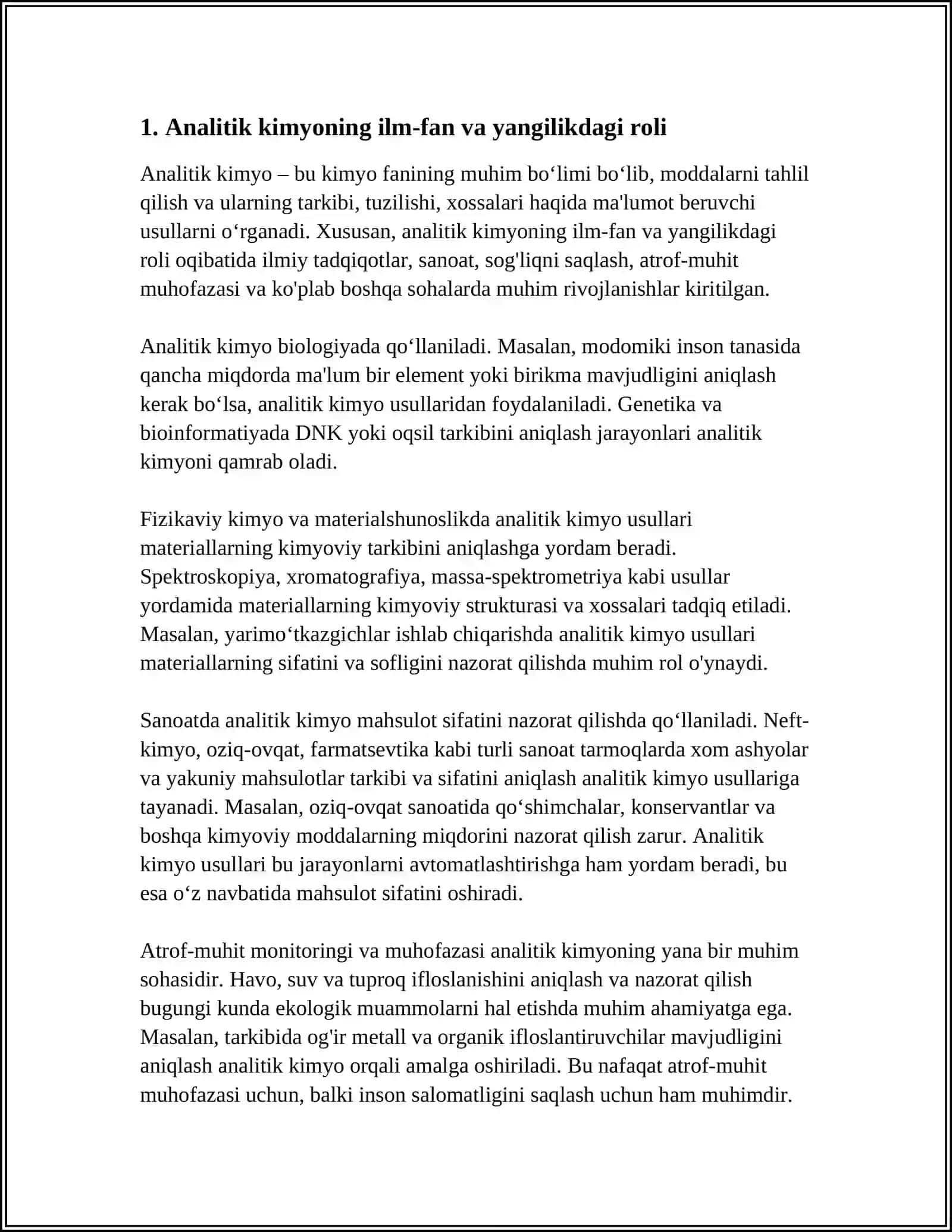 ANALITIK KIMYO FANINING TEXNALOGIYADAGI AHAMYATI 4