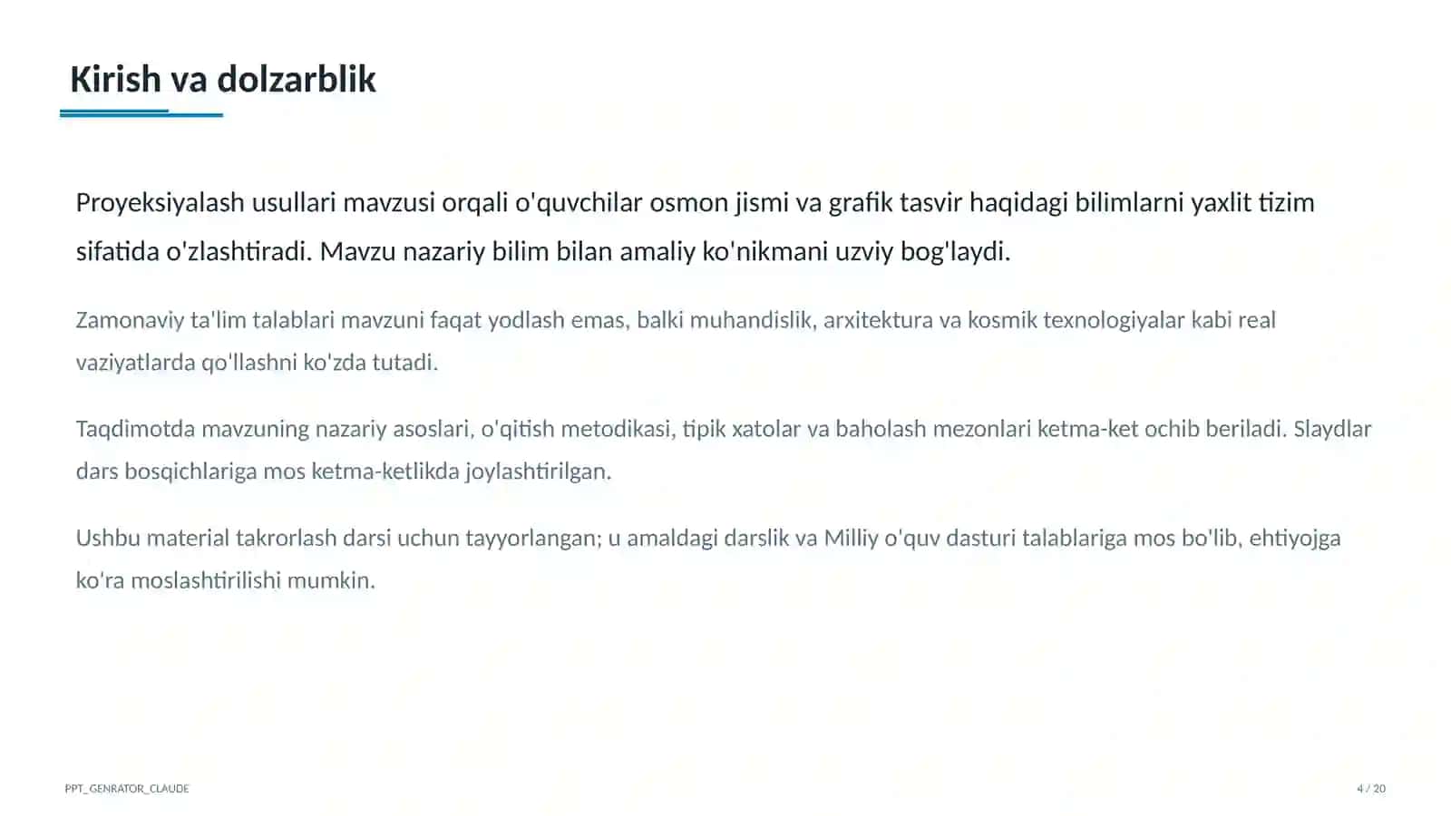 Proyeksiyalash usullari (8-sinf) 4