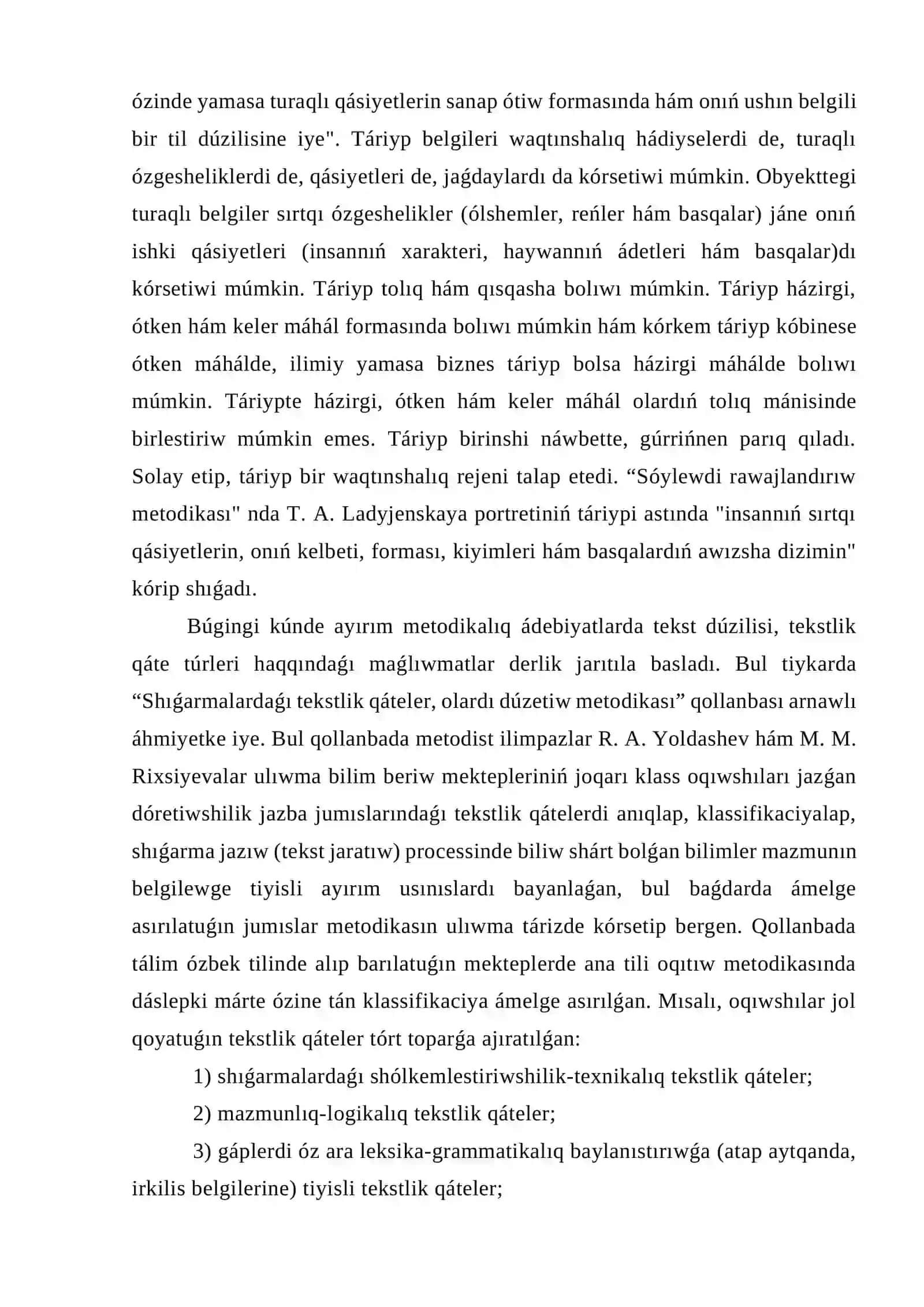 Baslawısh tálimde tekst ústinde islewdiń maqset hám wazıypaları, ámeliy áhmiyeti 4