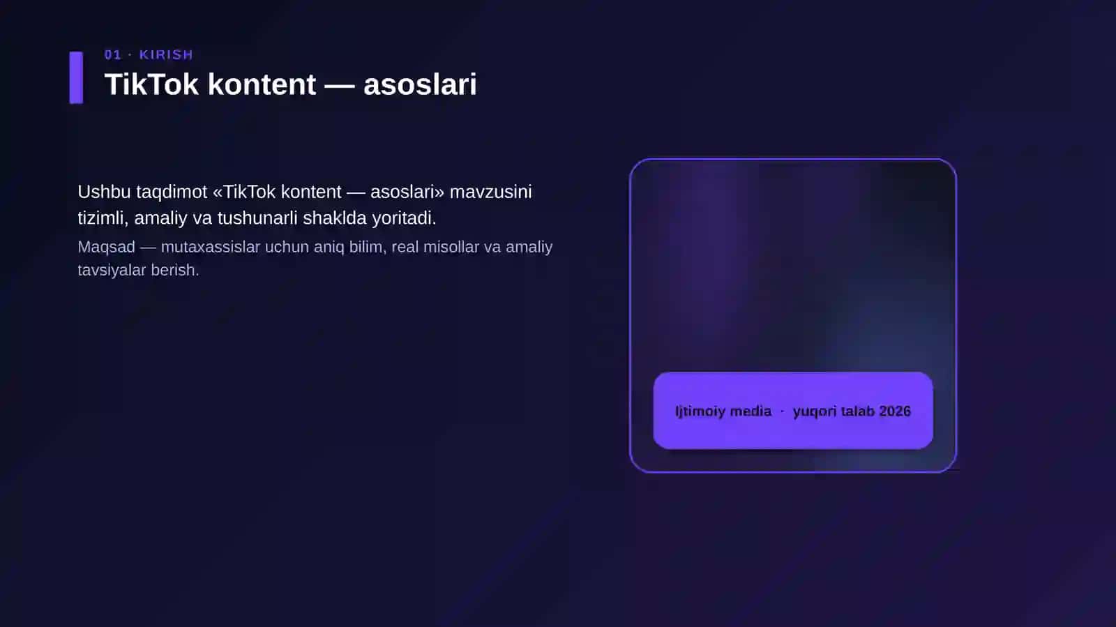 TikTok kontent — asoslari 4