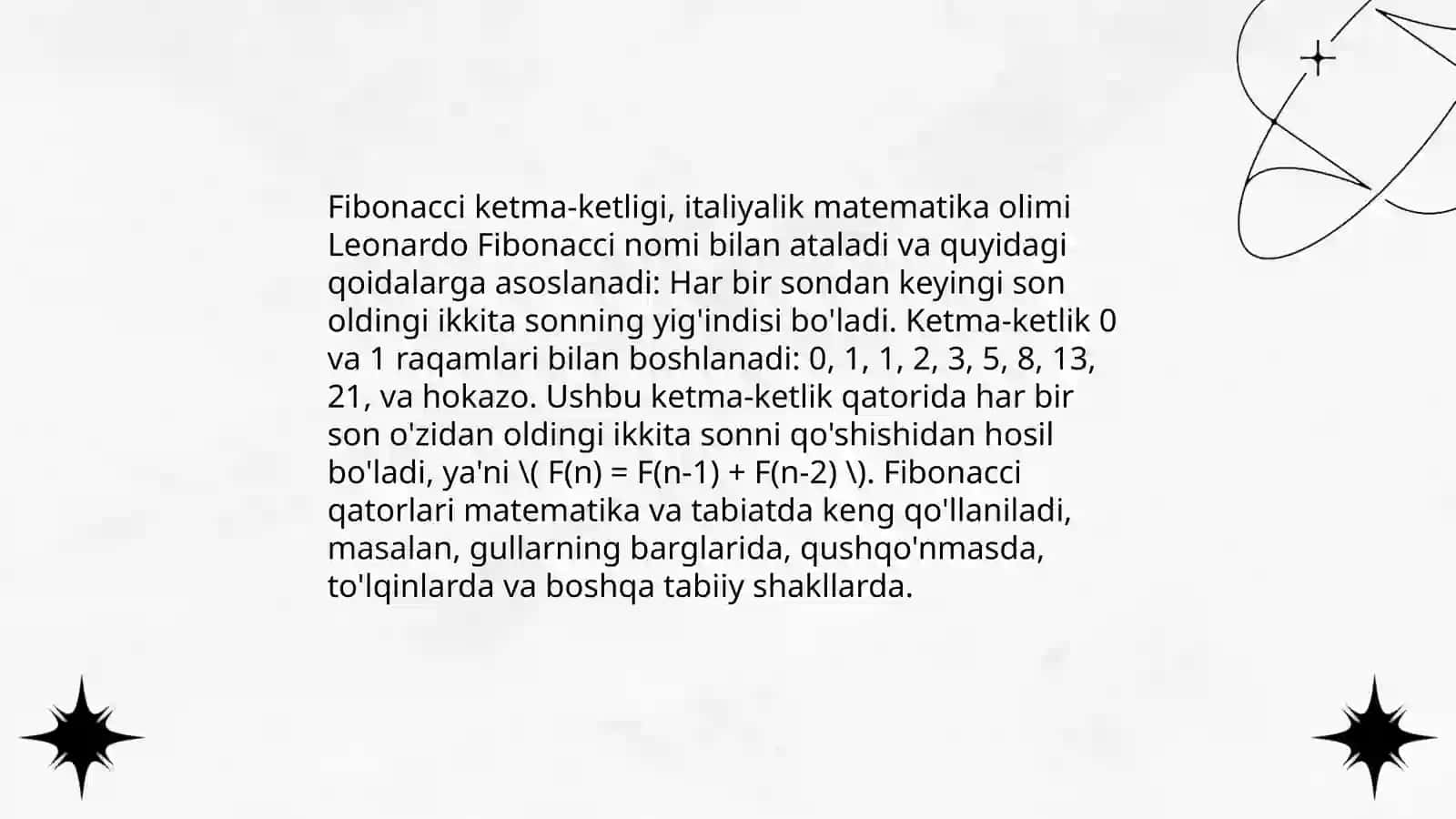 Fibonachchi sonlar 4