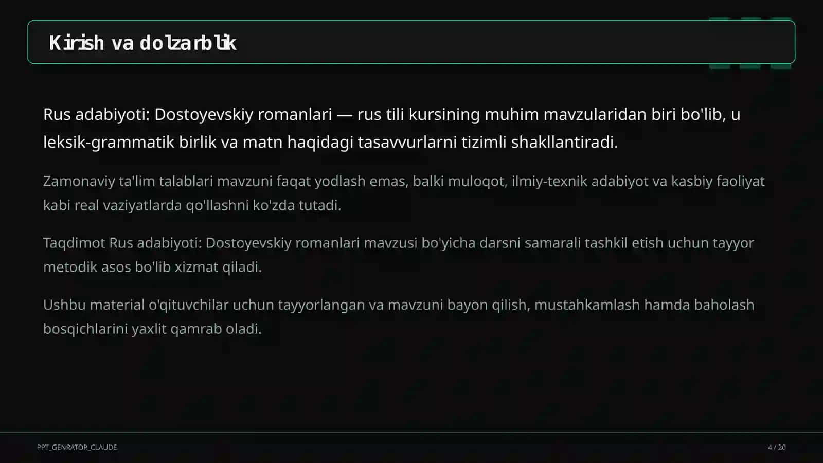 Dostoyevskiy romanlari (11-sinf) 4