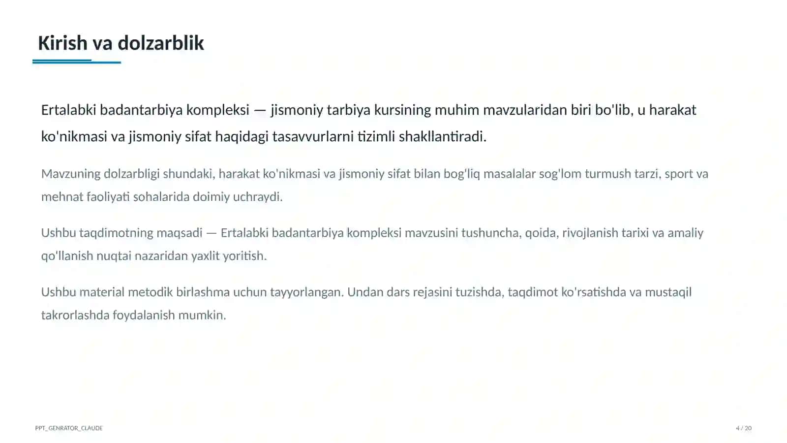 Ertalabki badantarbiya kompleksi (1-sinf) 4