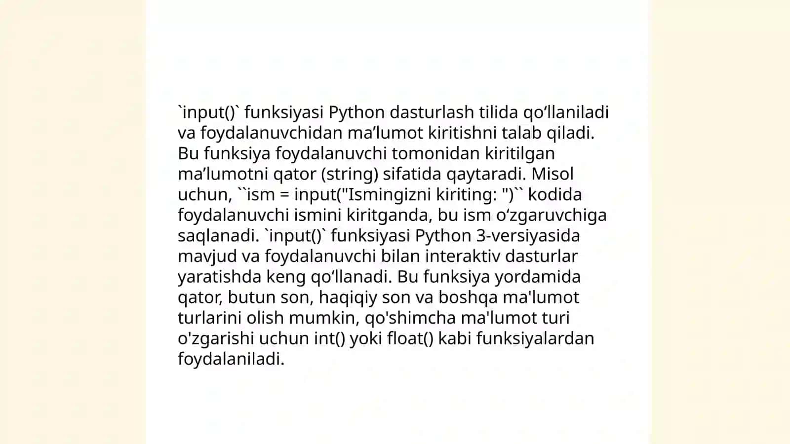 Python dasturlash tilida “build-in function” 4