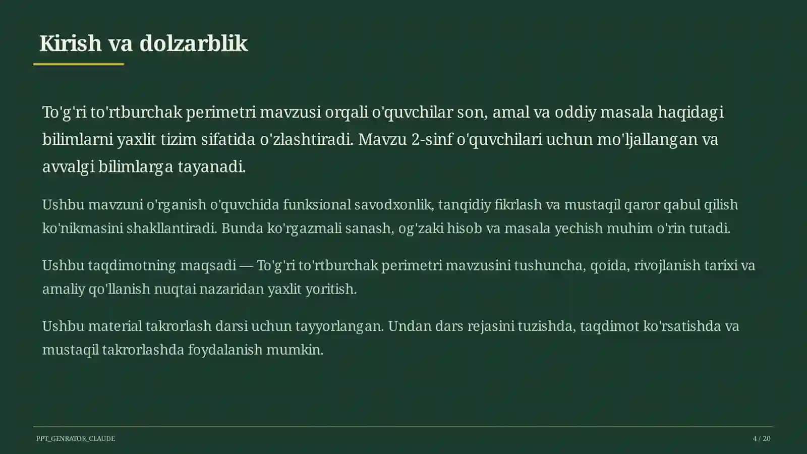 To'g'ri to'rtburchak perimetri (2-sinf) 4