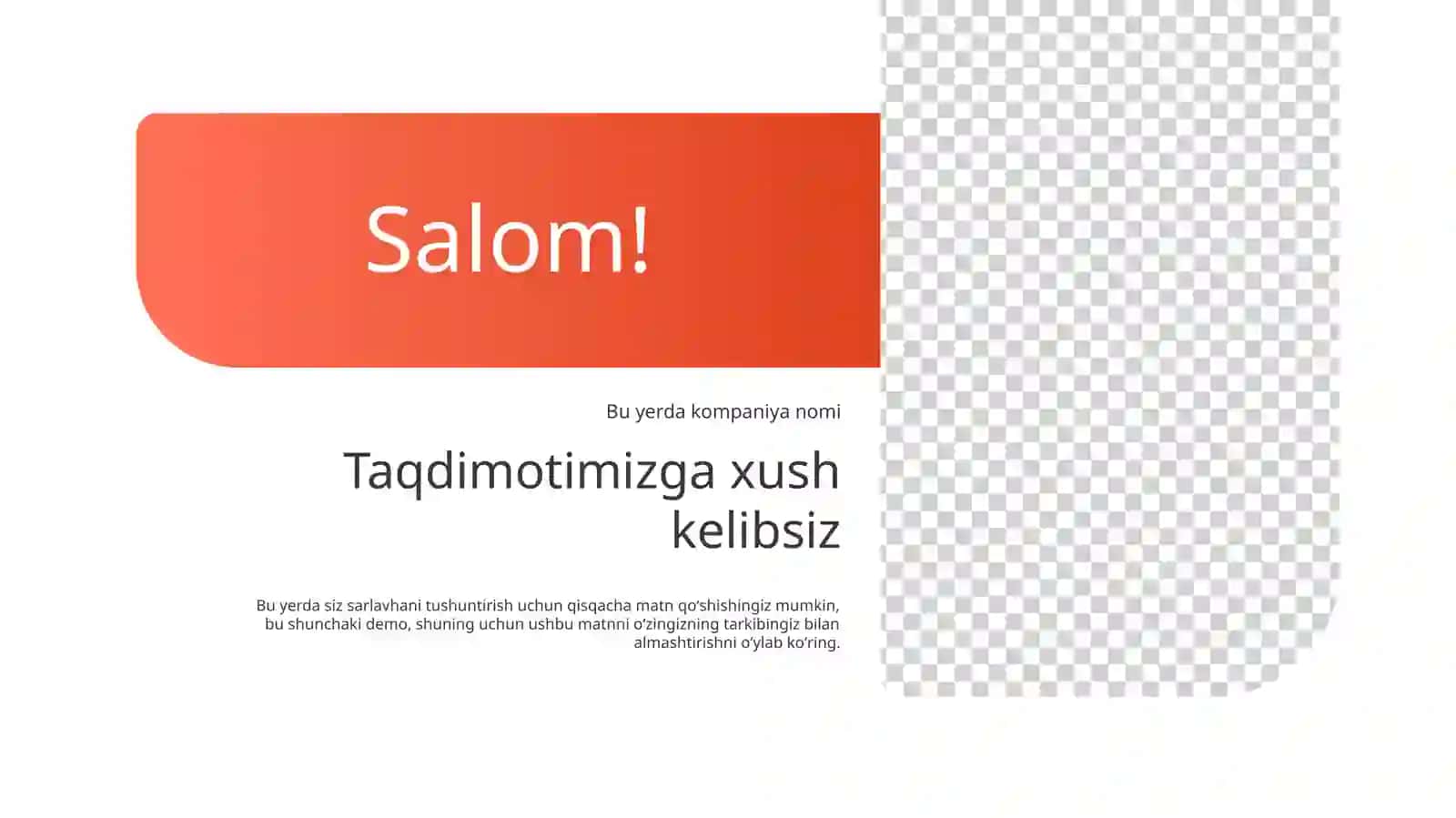 Kirish matni bilan bepul xush kelibsiz slayd shabloni Taqdimoti (10 Slayd) 4