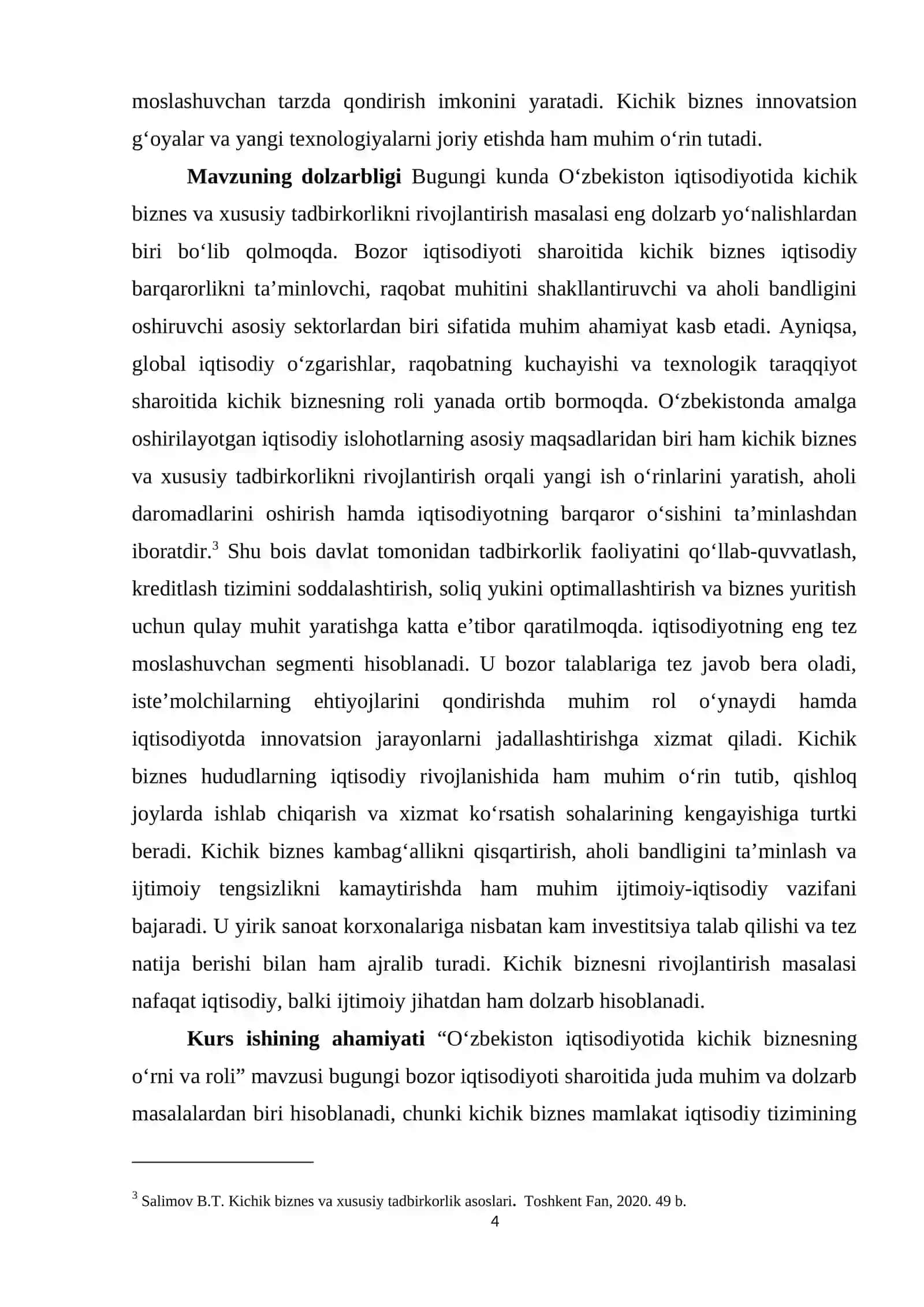 Oʻzbekiston iqtisodiyotida kichik biznesning oʻrni va roli 4