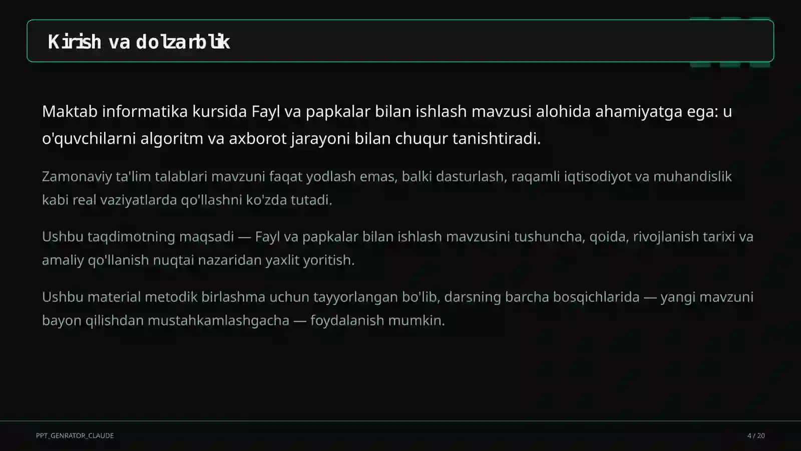 Fayl va papkalar bilan ishlash (5-sinf) 4