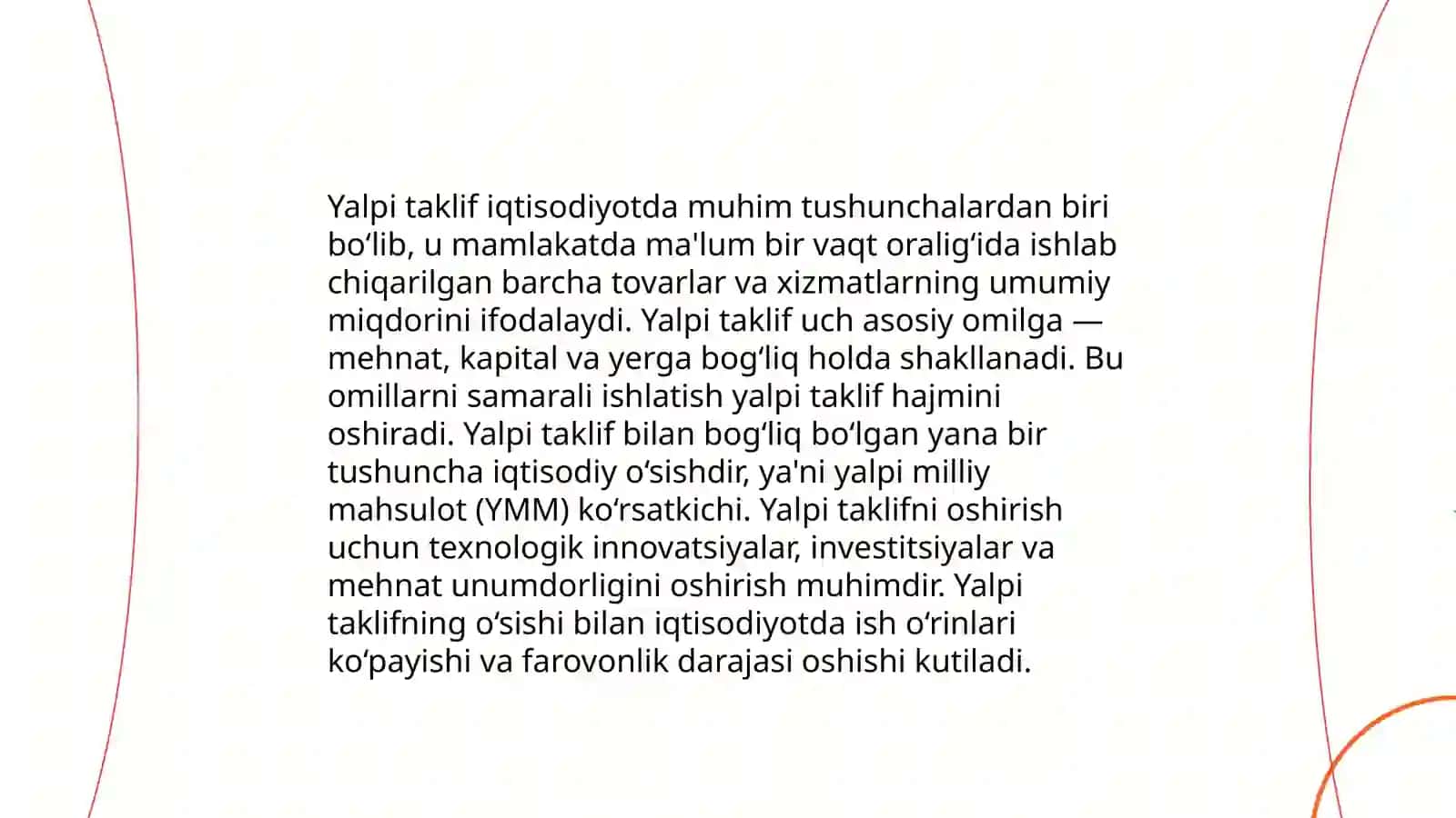 Yalpi talab yalpi taklif modeliga umumiy tavsif 4
