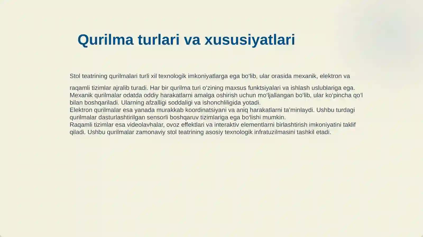 STOL TEATRINING TEXNOLOGIYASI VA AMALIY IMKONIYATLARI 4