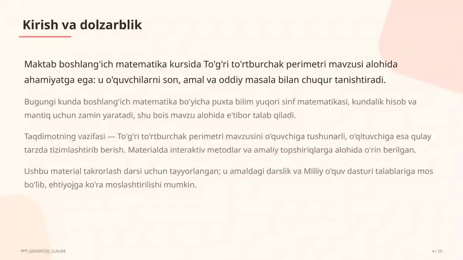 To'g'ri to'rtburchak perimetri (2-sinf) 4