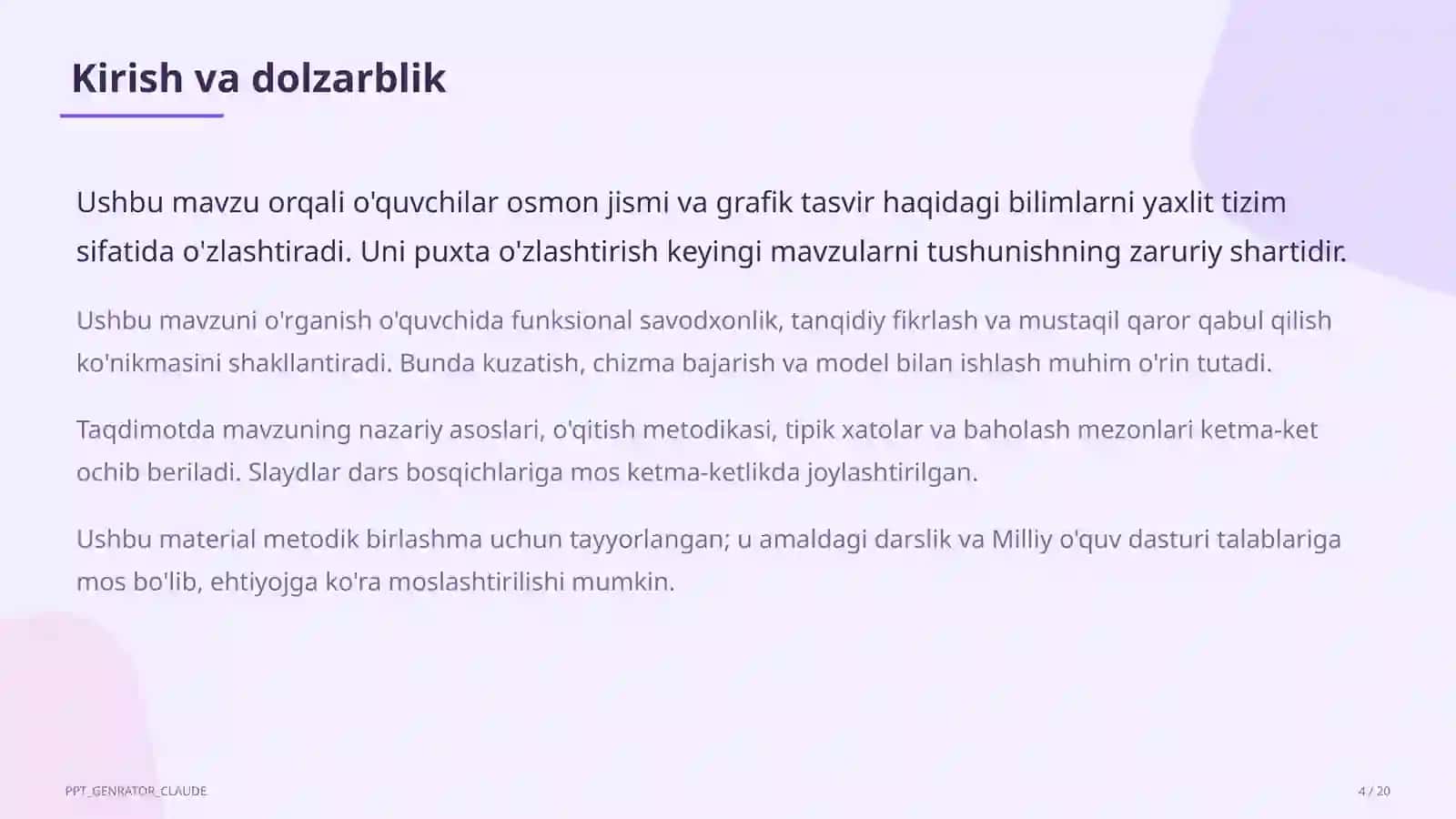 Quyosh sistemasi: sayyoralar va ularning yo'ldoshlari (9-sinf) 4