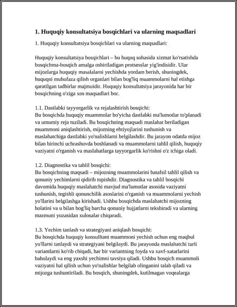 HUQUQIY KONSULTATSIYA VA MUZOKARALAR BOSQICHLARI 4