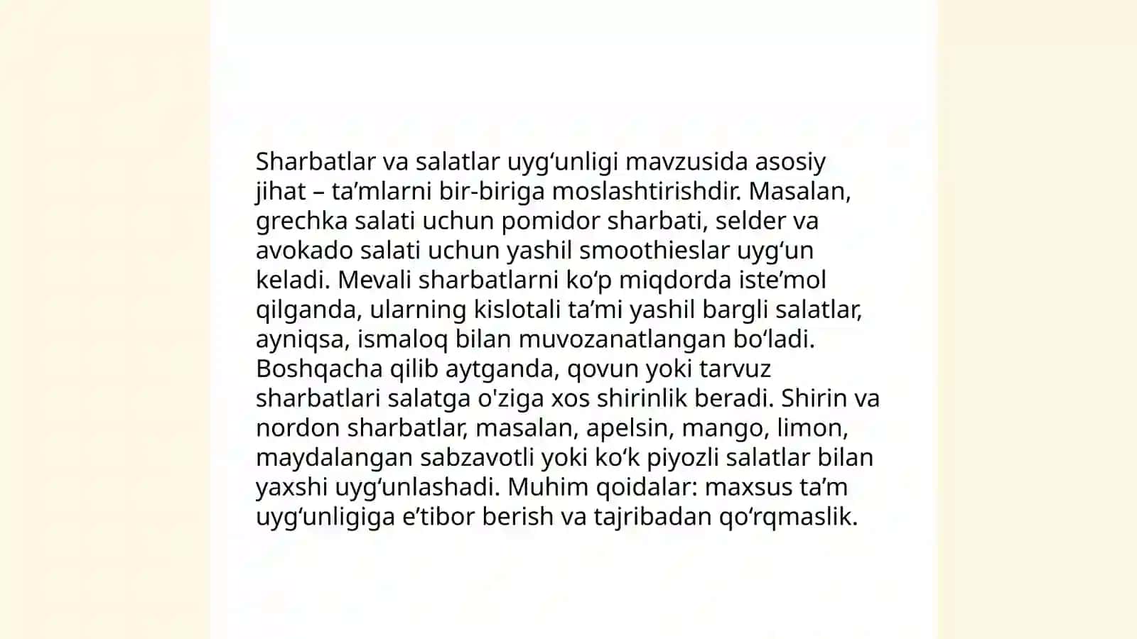 Ichimliklarni taomlar bilan uygʻunligi 4
