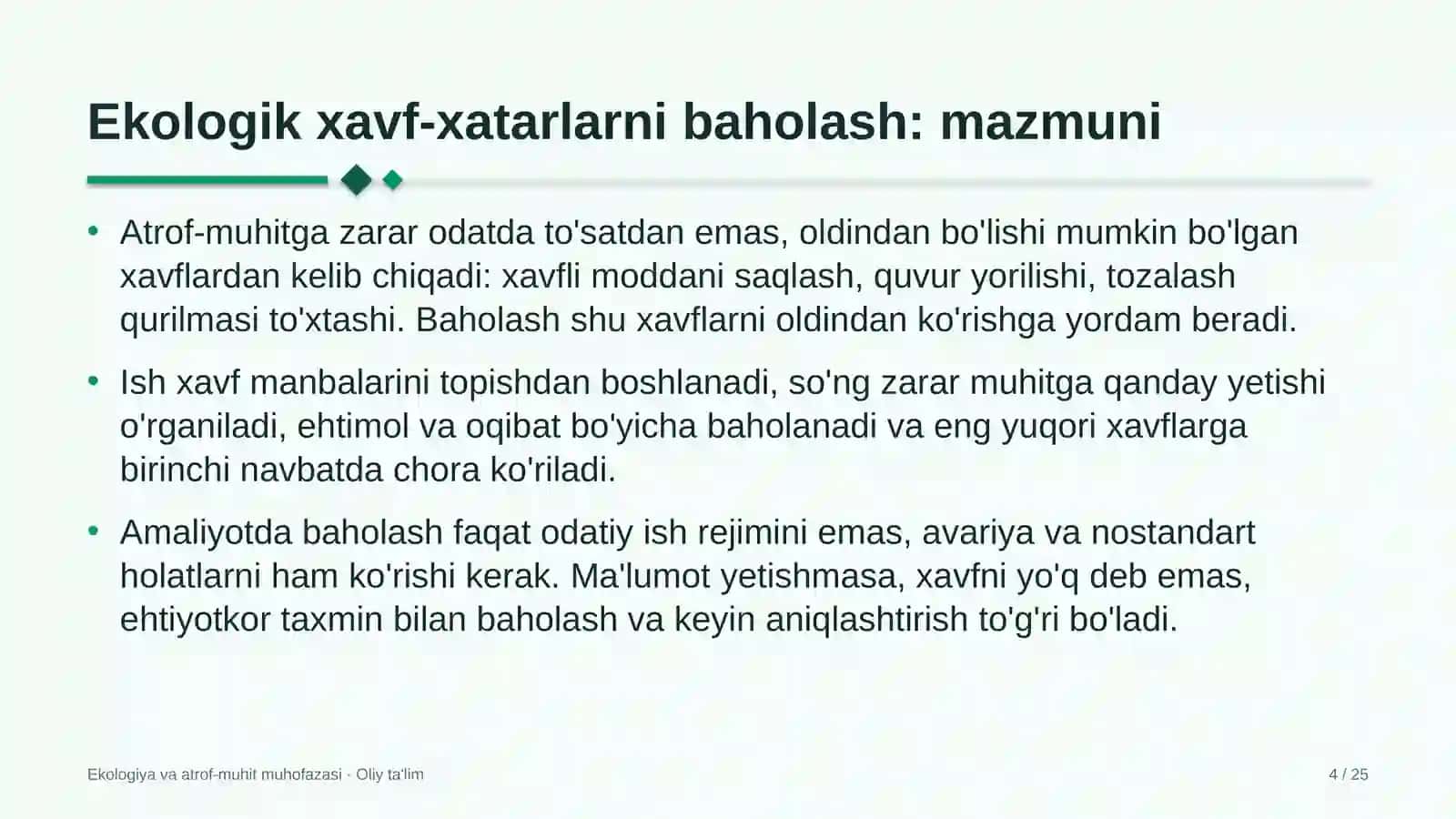 reanimatsiya bo'limlarida ekologik xavf xatarlarni baholash 8305 4
