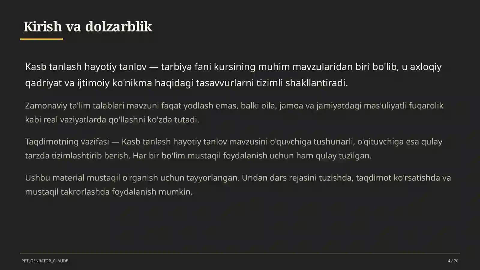 Kasb tanlash hayotiy tanlov (9-sinf) 4