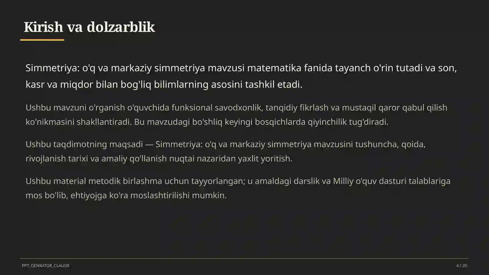 Matematika (5–6) — metodik birlashma uchun 4