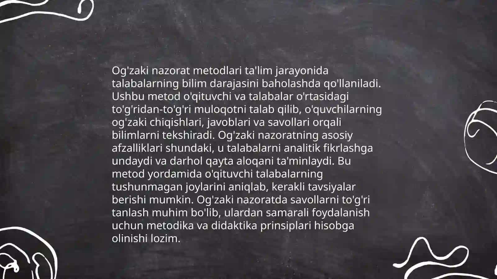 Oʻquvchilarning bilim koʻnikma va malakalarini nazorat qilish turlari shakli va metodlari 4