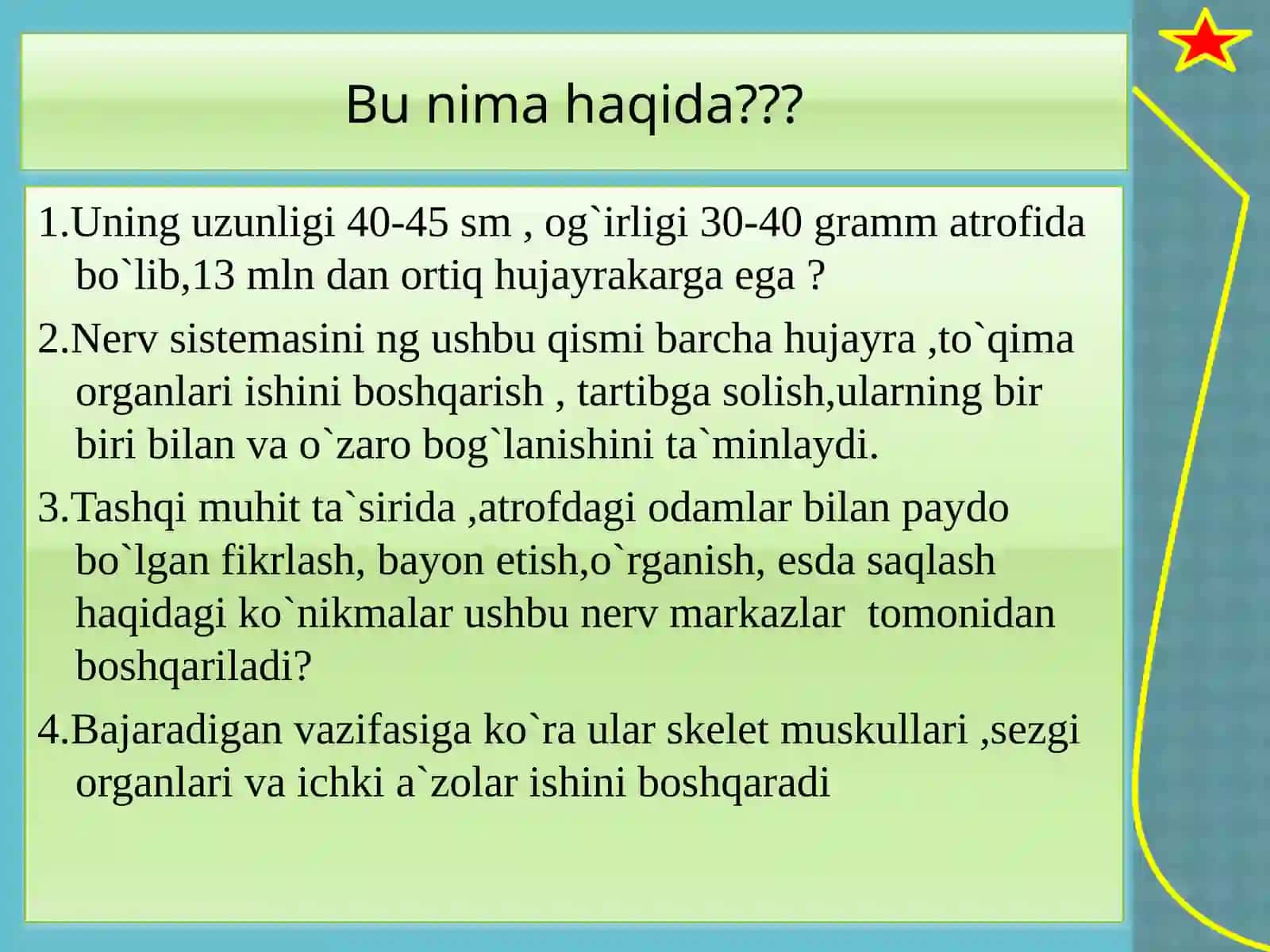 Nervsistemasikasalliklarivaularningoldiniolish 4