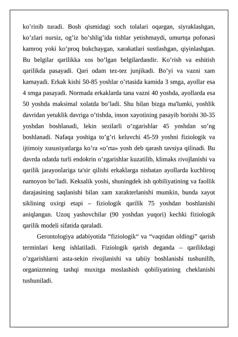 Gerontologiya fani to’g’risida umumiy tushuncha 4