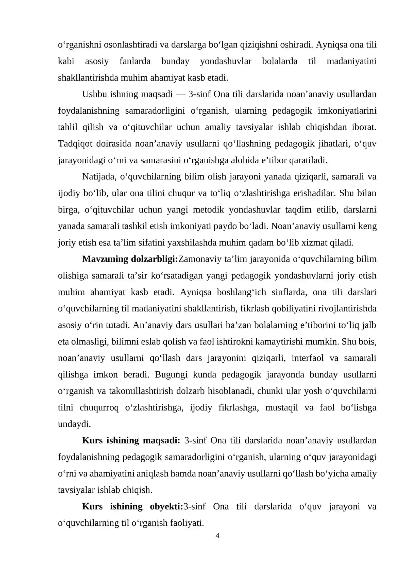 3-SINF ONA TILI DARSLARIDA NOAN’ANAVIY USULLARDAN FOYDALANISH 4