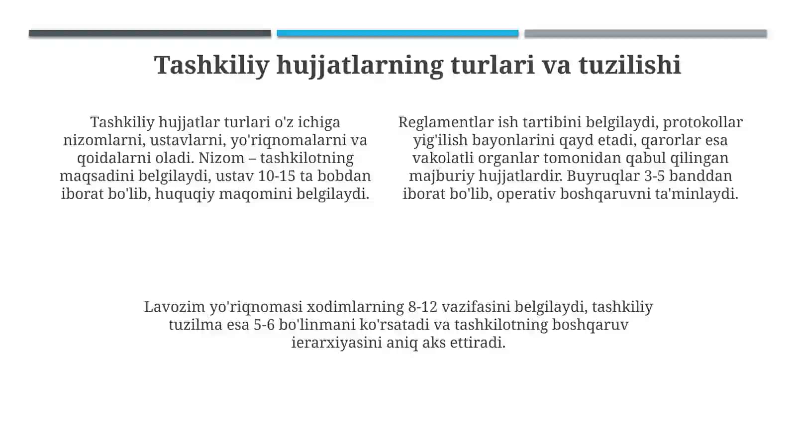 Tashkiliy hujjatlar va ularning turlari 4