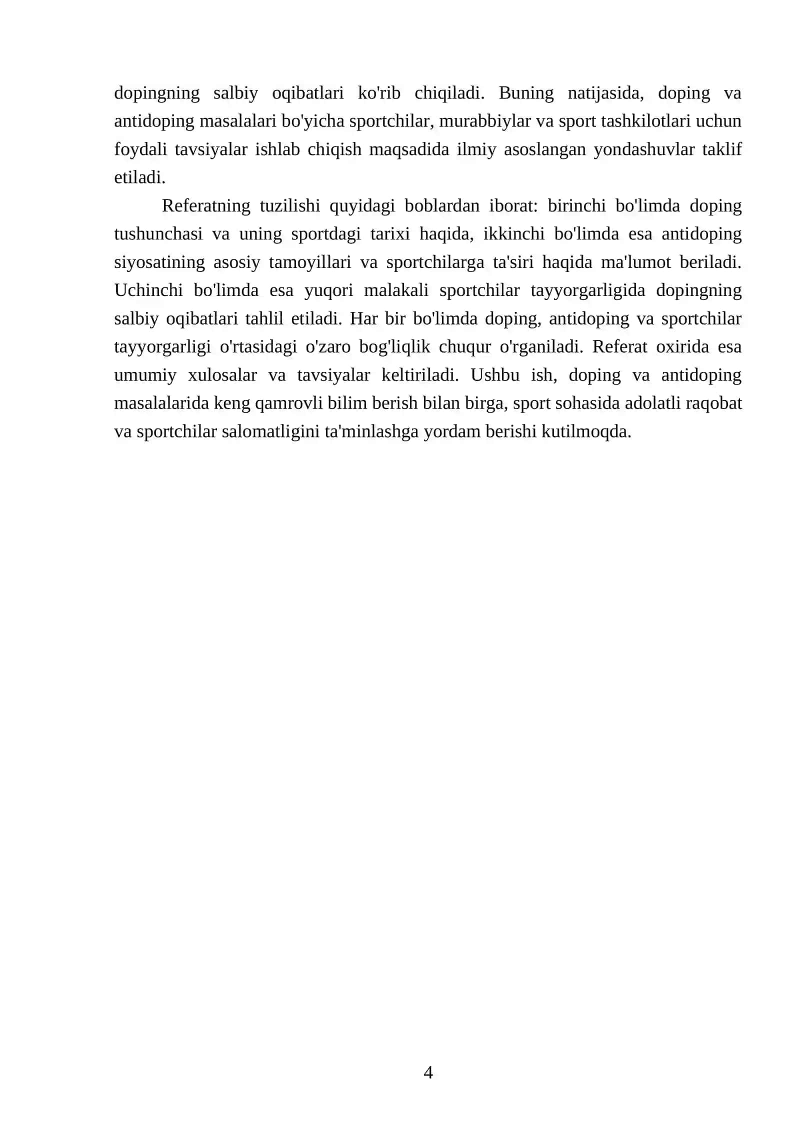 Doping va antidoping siyosatining yuqori malakali sportchilar tayyorgarligiga ta'siri 4