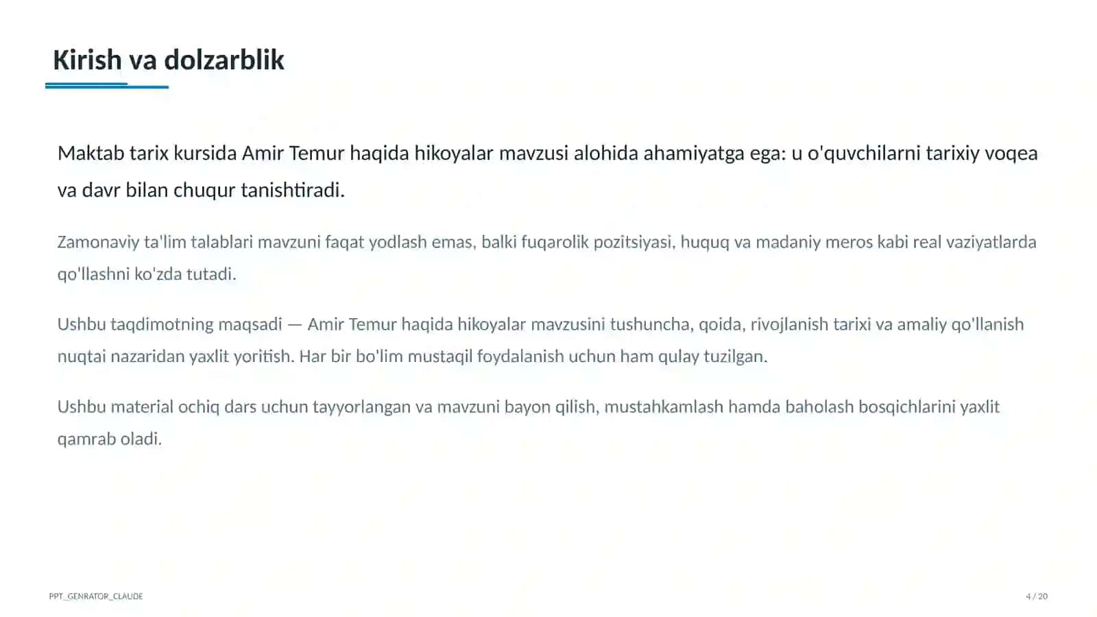 Amir Temur haqida hikoyalar (5-sinf) 4