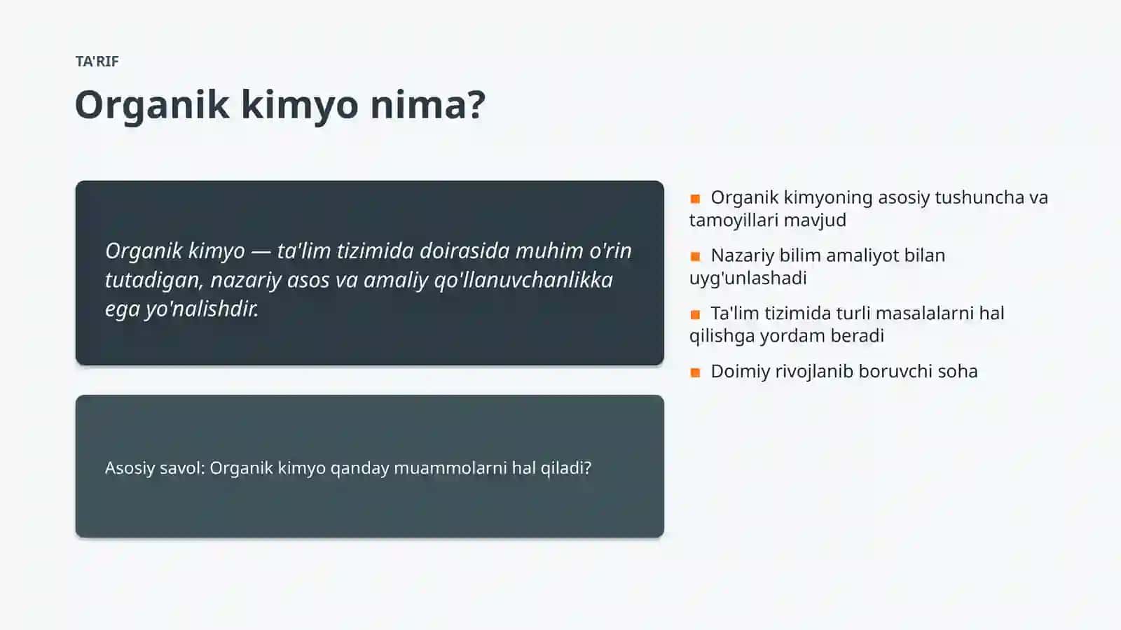 Organik kimyo Muammolari va yechimlari 4