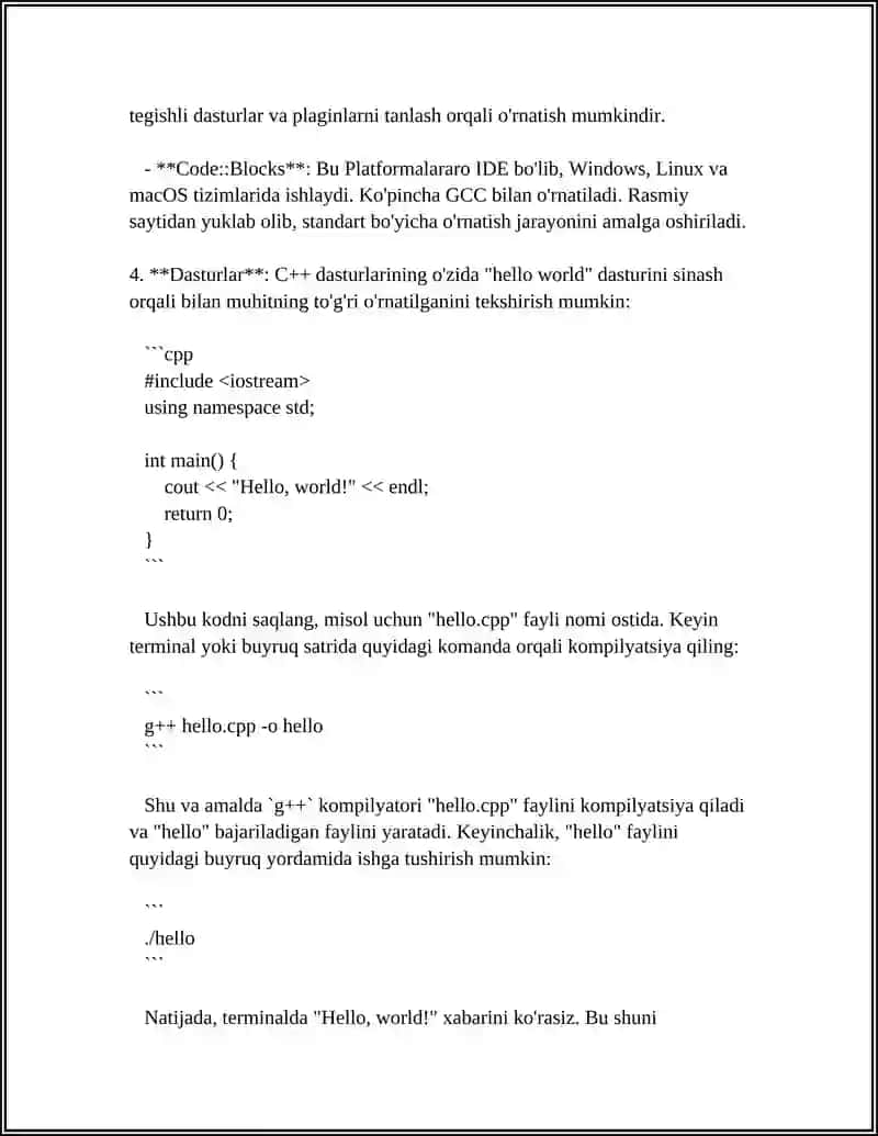 C++ DASTURIDA ISHLASH 4