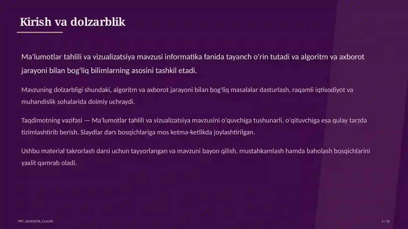 Ma'lumotlar tahlili va vizualizatsiya (11-sinf) 4