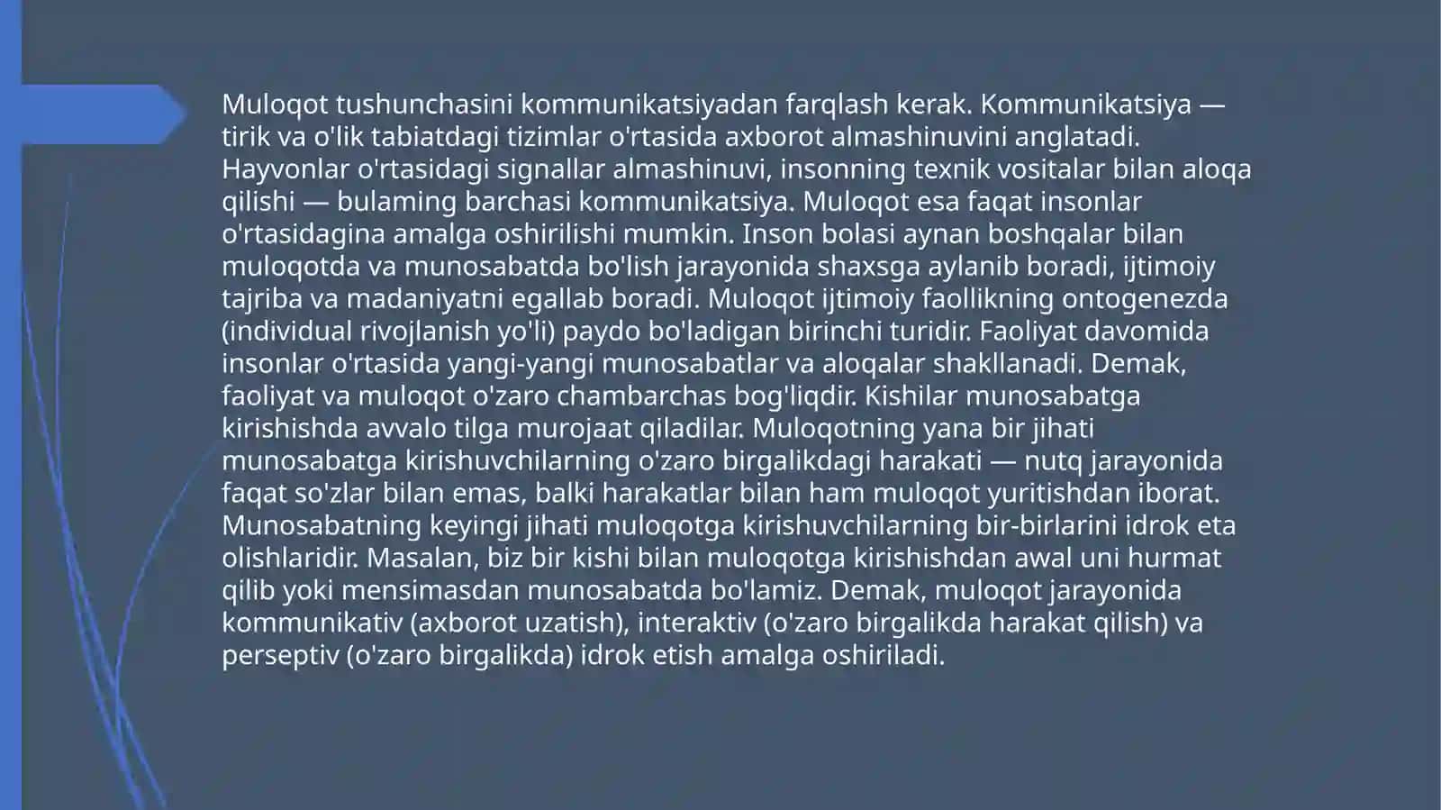 Muloqotning psixologik tizimi va vazifalari 4