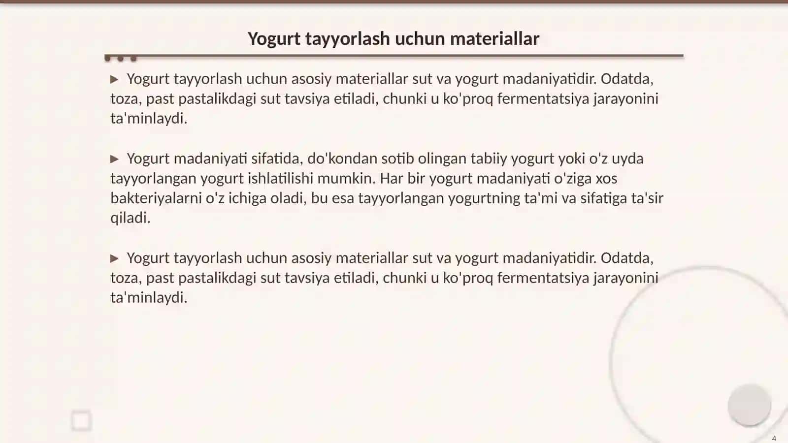 Yogurt tayyorlash haqida 4