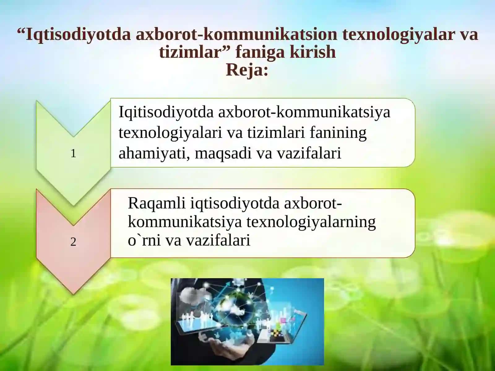 Iqitisodiyotda axborot-kommunikatsiya tеxnologiyalari va tizimlari 4