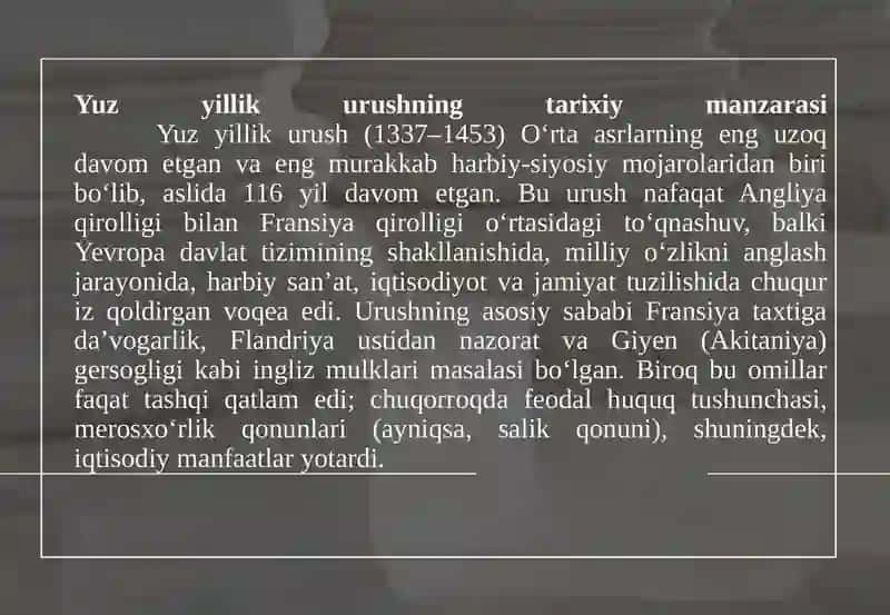 YUZ YILLIK URUSH 4