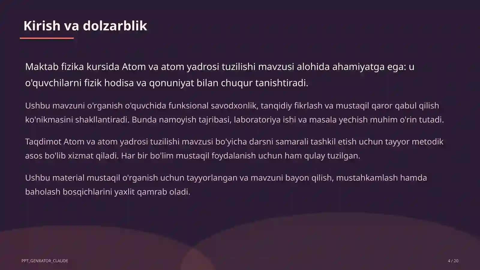 Atom va atom yadrosi tuzilishi (11-sinf) 4