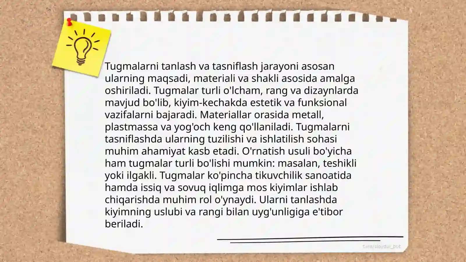 Tugma qadash metodikasi 4