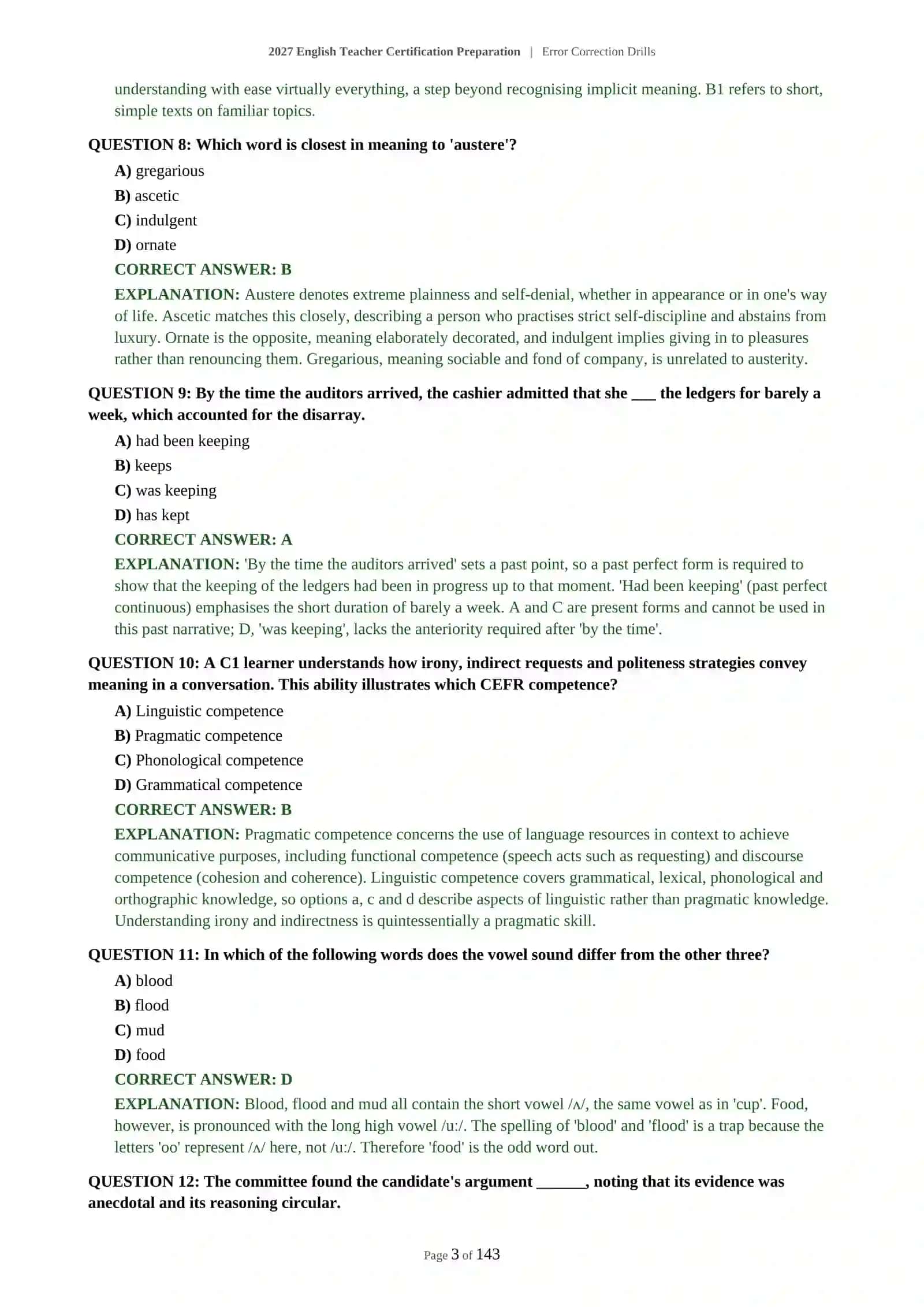 Error Correction Drills 4