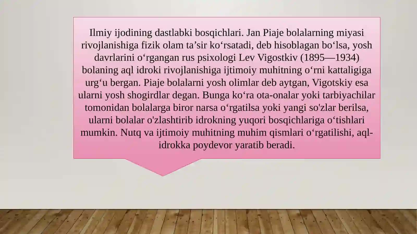 PSIXIK RIVOJLANISH INTELLECT SHAKLLANISHI SIFATIDA:JAN PIAJE KONSEPSIYASI 4