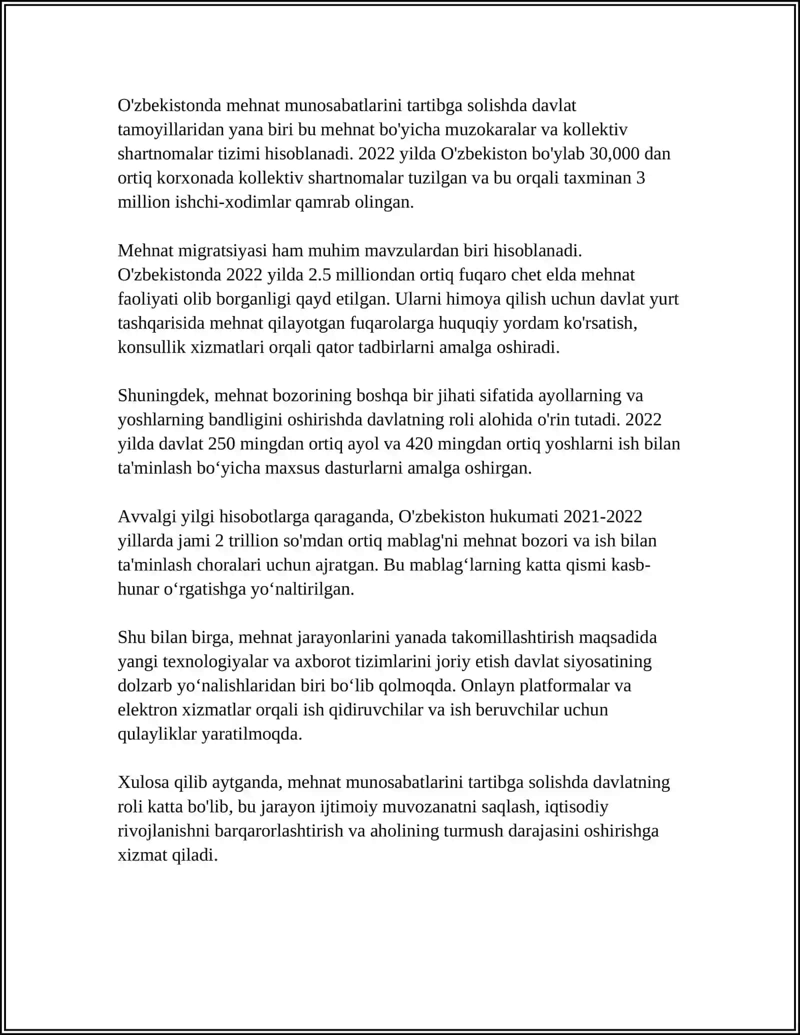 MEHNAT MUNOSABATLARINI TARTIBGA SOLISHDA DAVLATNING ROLI.ISHCHI ANIQLOVCHI OMILLAR 4