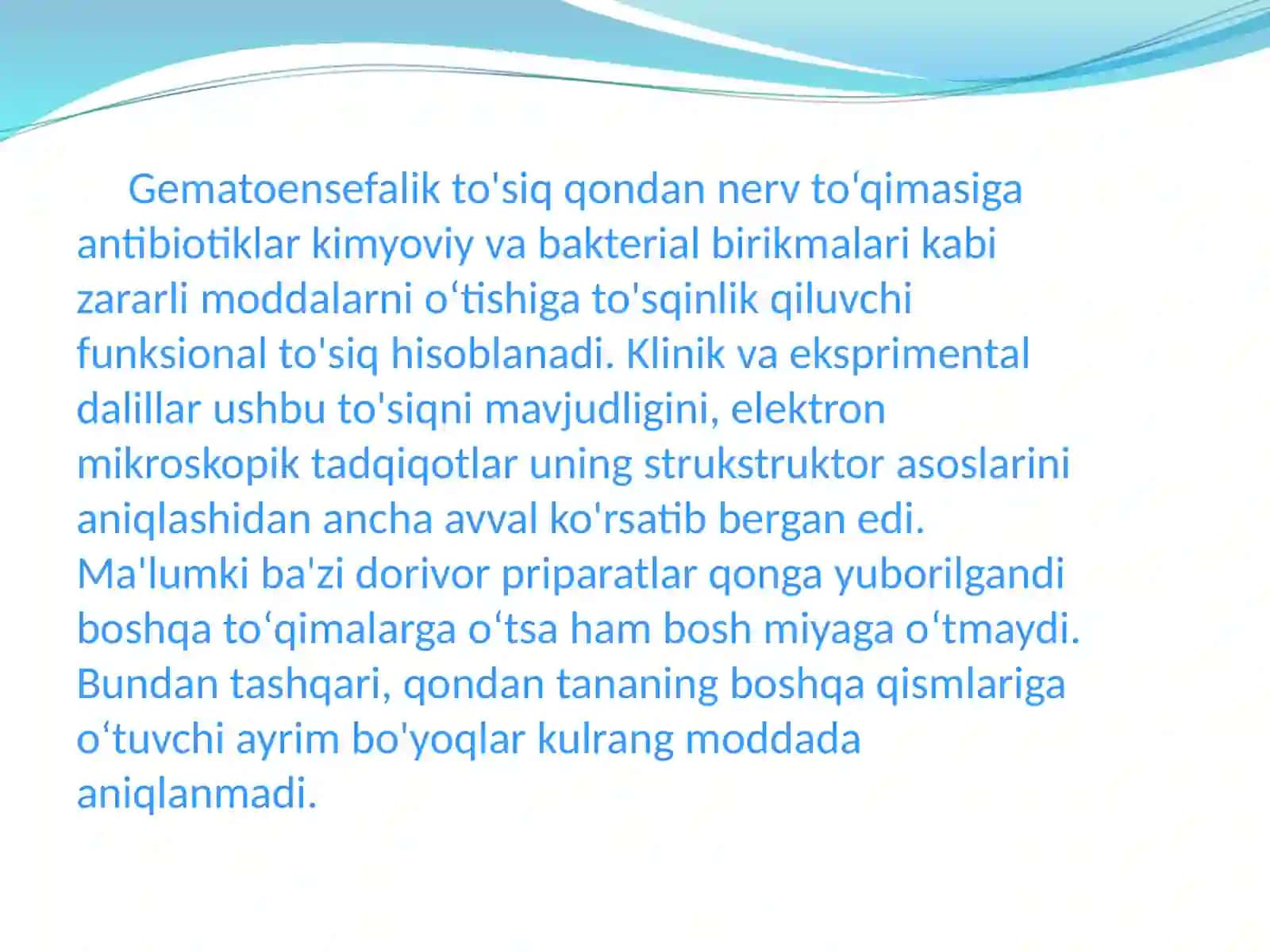 Gematoensefalik to'siqning gistofiziologiyasi 4