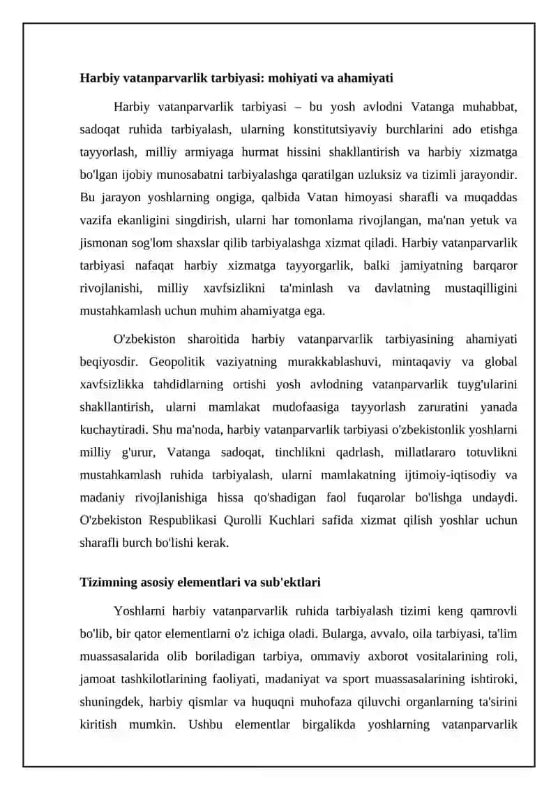 Yoshlarni harbiy vatanparvarlik ruhida tarbiyalash tizimi 4