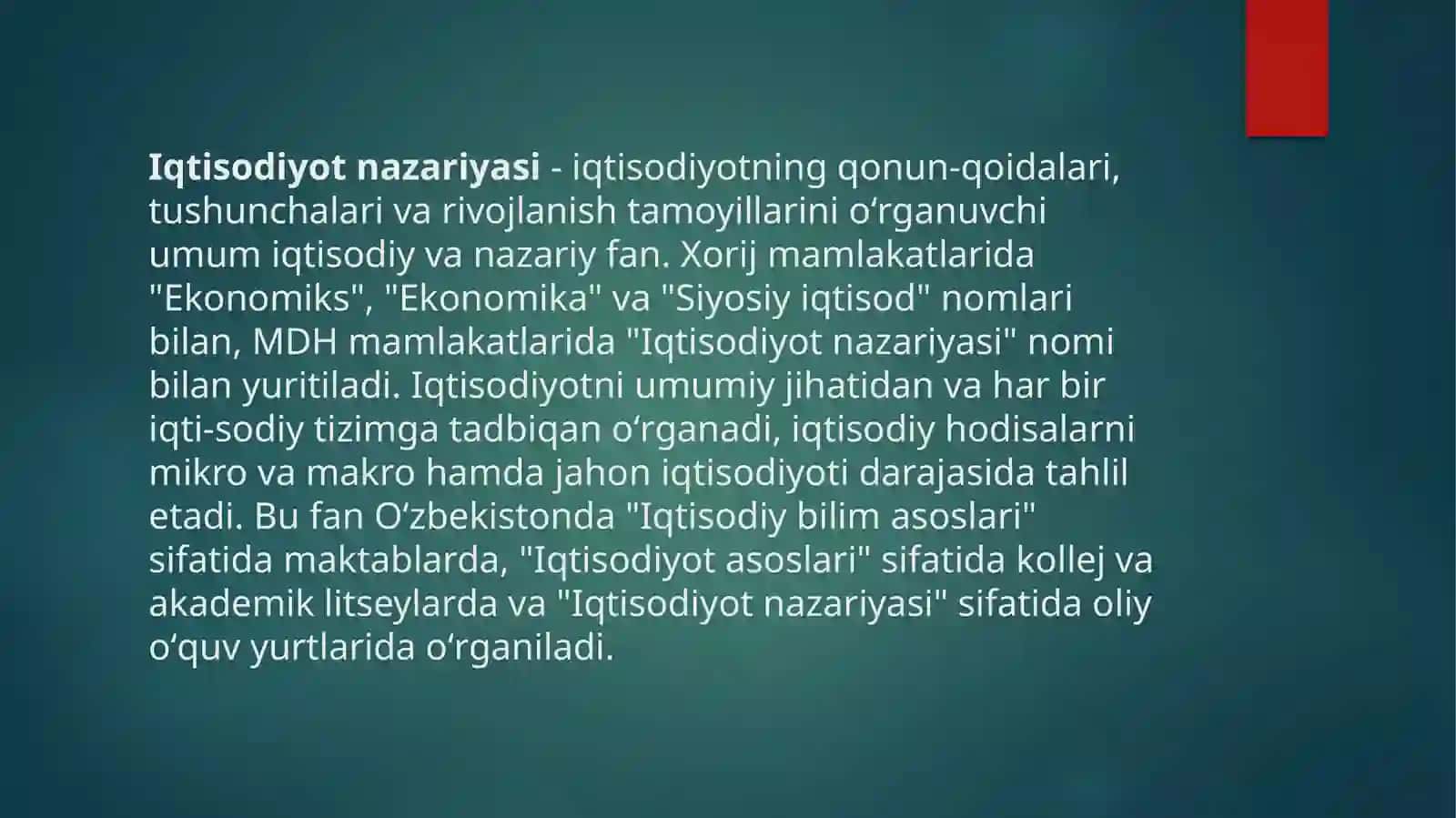 Iqtisodiyot nazariyasning fan sifatida shakillanishi 4