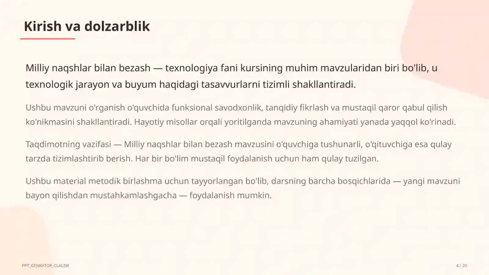 Milliy naqshlar bilan bezash (3-sinf) 4