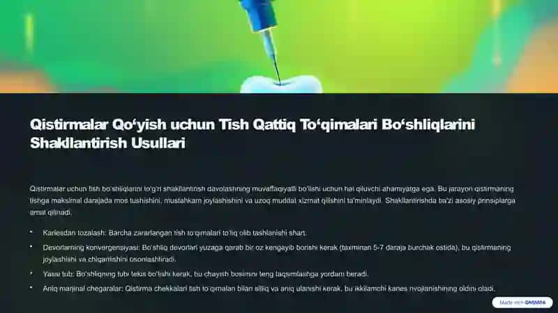 Tish Toj Qismining Qisman Yo‘qotilishi: Restavratsiya Yondashuvlari 4