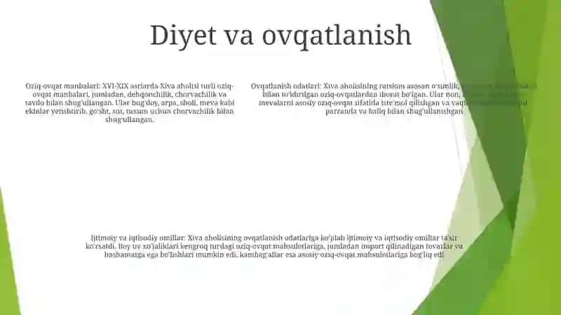 Xvi-Xix Asrlarda Xiva Xonligida Aholining Maishiy Turmush Tarzi 4